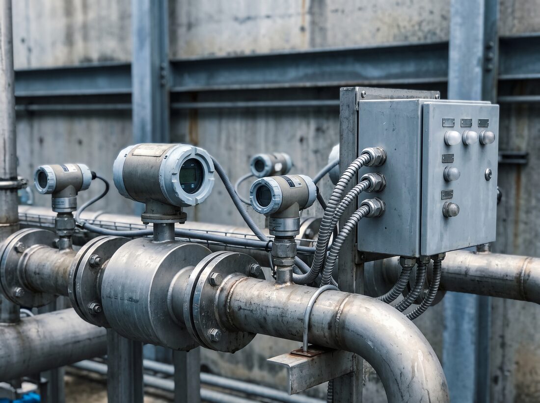 Flow instrumentation on treatment pipework